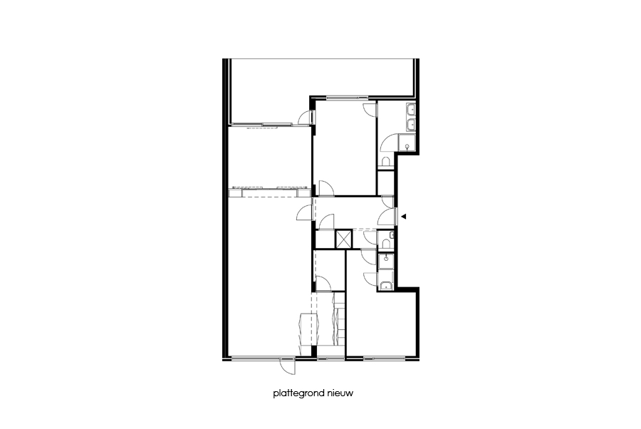 Plattegrond renovatie en verbouwing appartement (nieuw). - lab-R